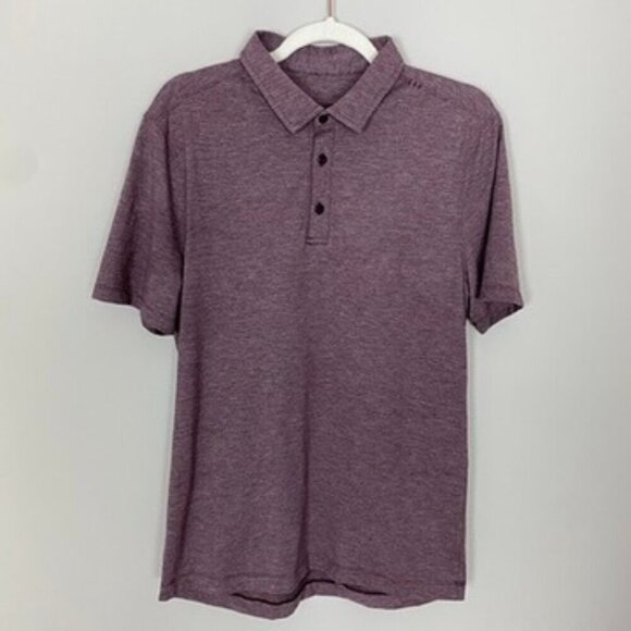 Lululemon Polo Shirt Mens Purple Active Workout Golf - Picture 1 of 4
